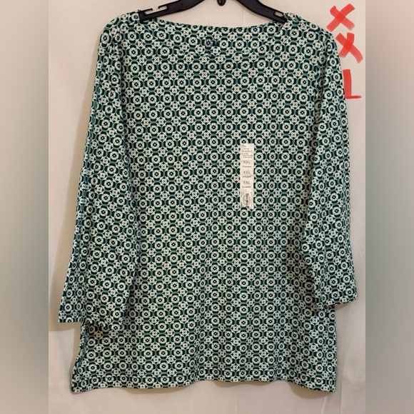 Croft & Barrow Green Patterned Top - Picture 1 of 2